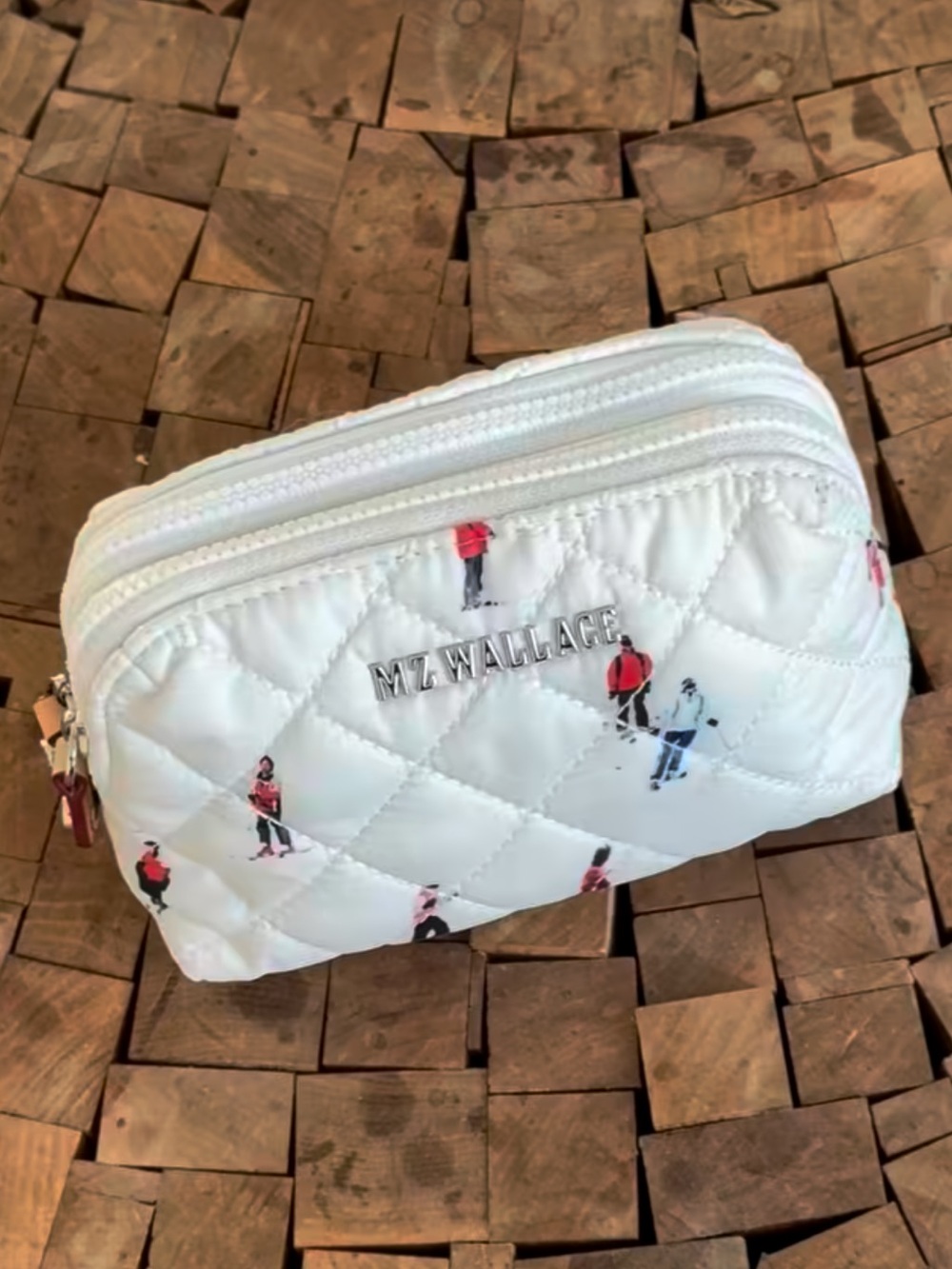 DEDE JOHNSTON SKIER PRINT MZ Wallace Dede Ski Print Double zip cosmetic pouch - Picture 3 of 4